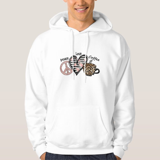 Veste À Capuche Café Peace Love (Devant)