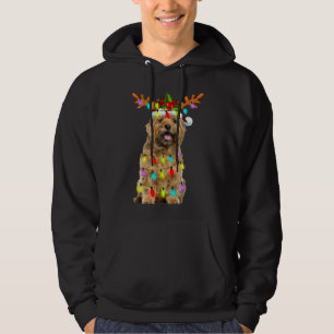 Veste À Capuche Cairn Terrier Reindeer Feux de Noël Drôle chien