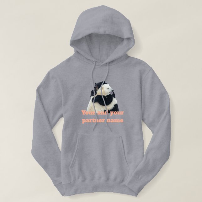 Veste À Capuche Câlin d'ours d'amour (personnalisable) (Design devant)