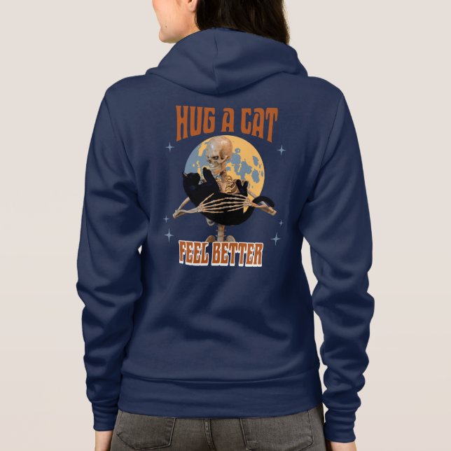 Veste À Capuche Câlins à un chat, se sentir mieux, drôle d'art de  (Dos)