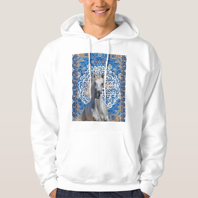 Veste À Capuche Calligraphie arabe cheval (Devant)