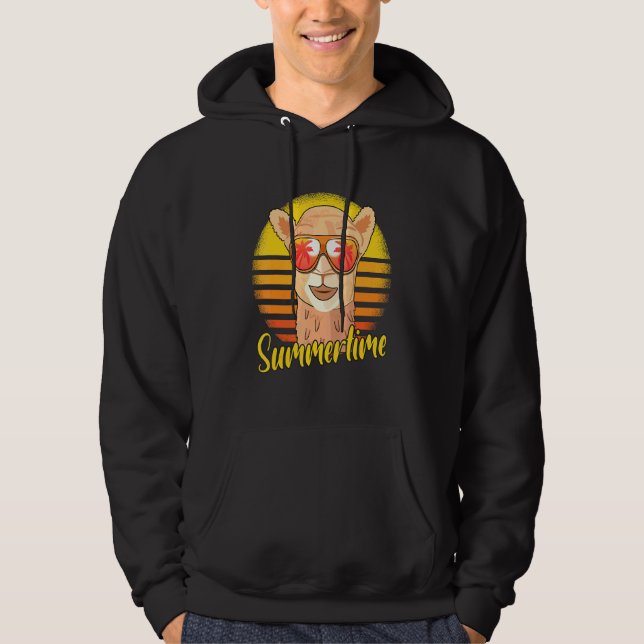 Veste À Capuche Camel d'été Retro Sunset Beach Vacances Camel (Devant)