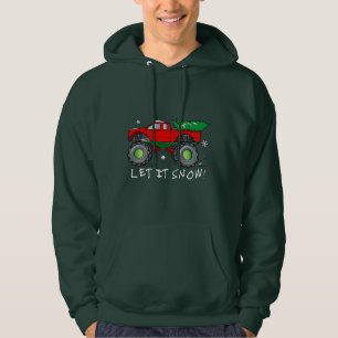 Veste À Capuche Camion de monstre transportant l'arbre de Noël :