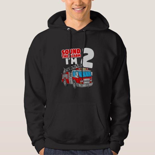 Veste À Capuche Camion d'incendie 2 ans pompier 2e anniversaire (Devant)