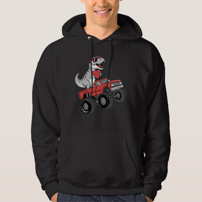 Veste À Capuche Camion Monstre de la Saint-Valentin T Rex Dinosaur (Devant)