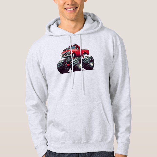 Veste À Capuche Camion monstre rouge (Devant)