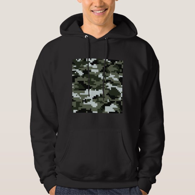 Veste À Capuche Camouflage urbain numérique à 8 bits / Camo (Devant)