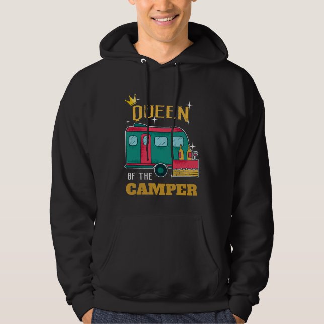 Veste À Capuche Camper  Camping Queen Themed Apparel (Devant)