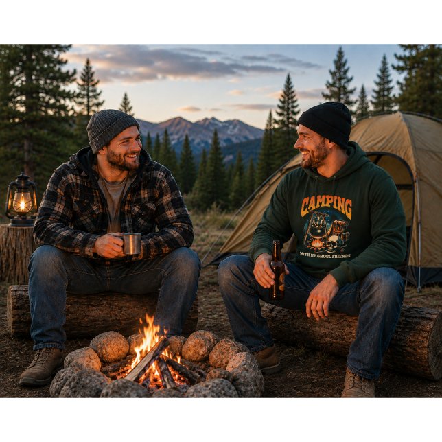 VESTE À CAPUCHE CAMPING AVEC MES AMIS GHOSTS (Créateur téléchargé)