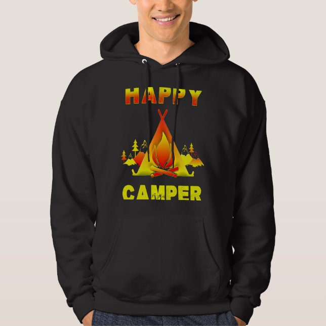 Veste À Capuche Camping   Camping  with Sayings Happy Camper (Devant)