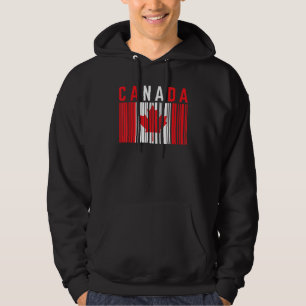 Veste À Capuche Canada Code-barres Feuille d'érable Canada Fierté