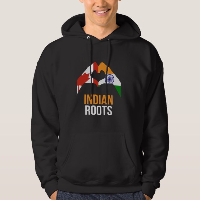 Veste À Capuche Canada Inde Drapeau des racines indiennes (Devant)