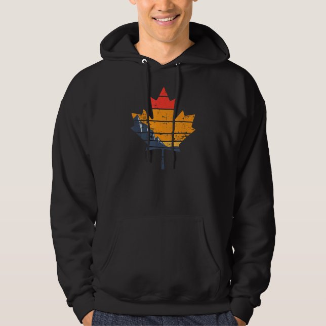 Veste À Capuche Canada Retro Conception de feuille d'érable désaff (Devant)