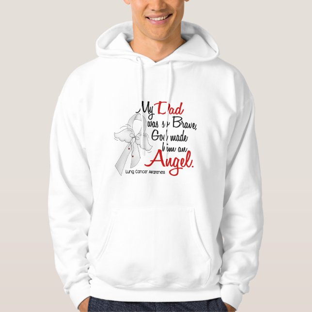 Veste À Capuche Cancer de poumon de papa de l'ange 2 (Devant)