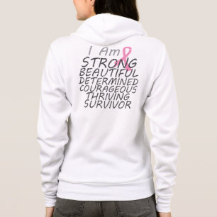 Veste À Capuche Cancer du sein je suis survivant fort