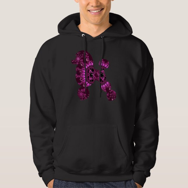 Veste À Capuche Caniche fractale rose (Devant)