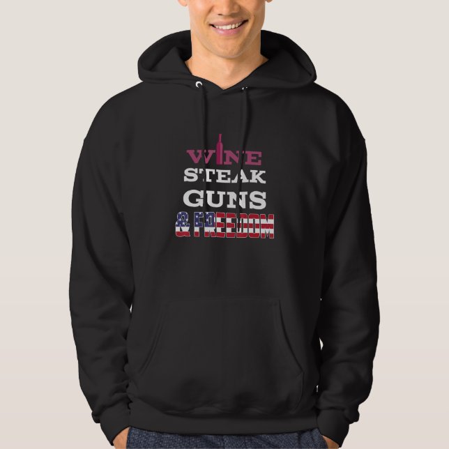 Veste À Capuche Canons à vin et liberté US Drapeau (Devant)