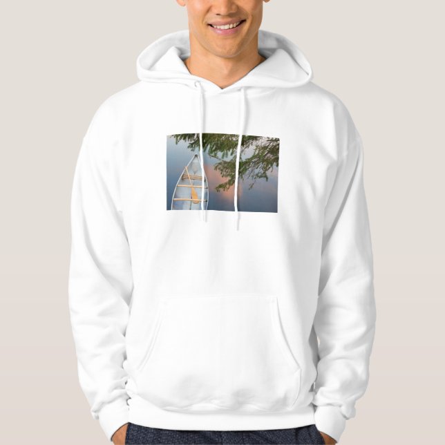 Veste À Capuche Canot sur le lac au coucher du soleil, Canada (Devant)