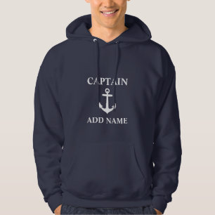 Veste À Capuche Capitaine Add Name d'Ancre ou bleu marine nommé d