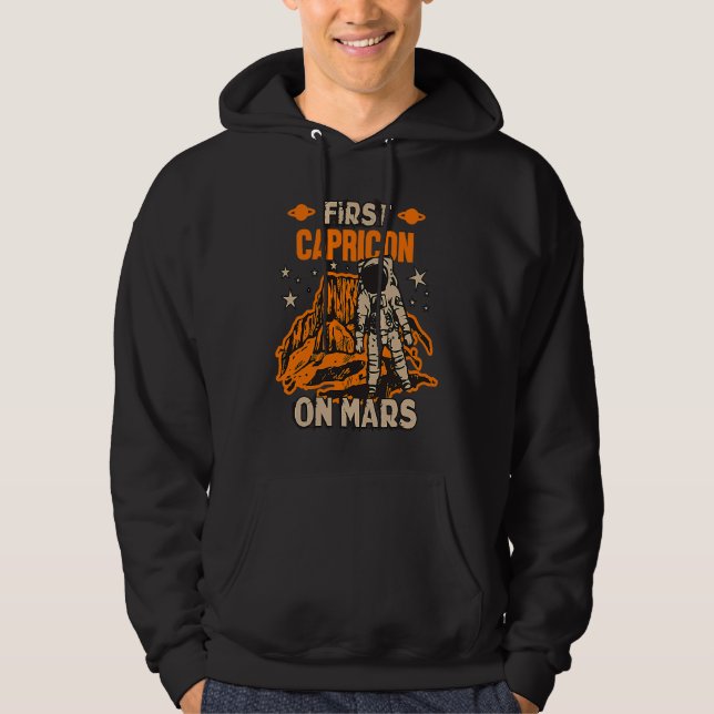 Veste À Capuche Capricorn Horoscope Sign Astronaut (Devant)