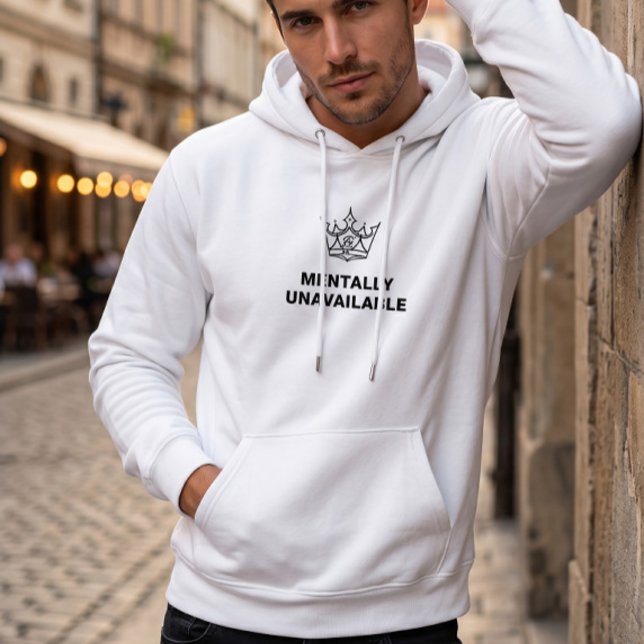 Veste À Capuche Capuche blanche mentalement indisponible (Créateur téléchargé)