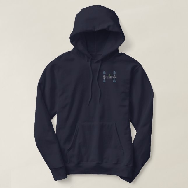 Veste À Capuche Capuche de pull-over pour adulte (Bleu marine vif) (Design devant)