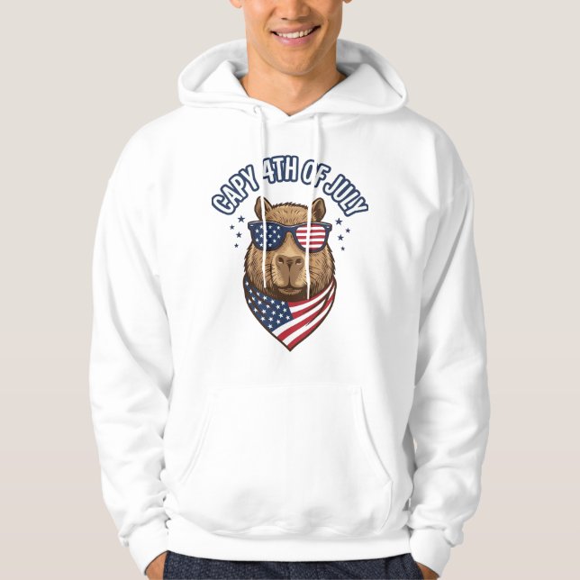 Veste À Capuche Capy 4 juillet Conception vectorielle de capybara  (Devant)