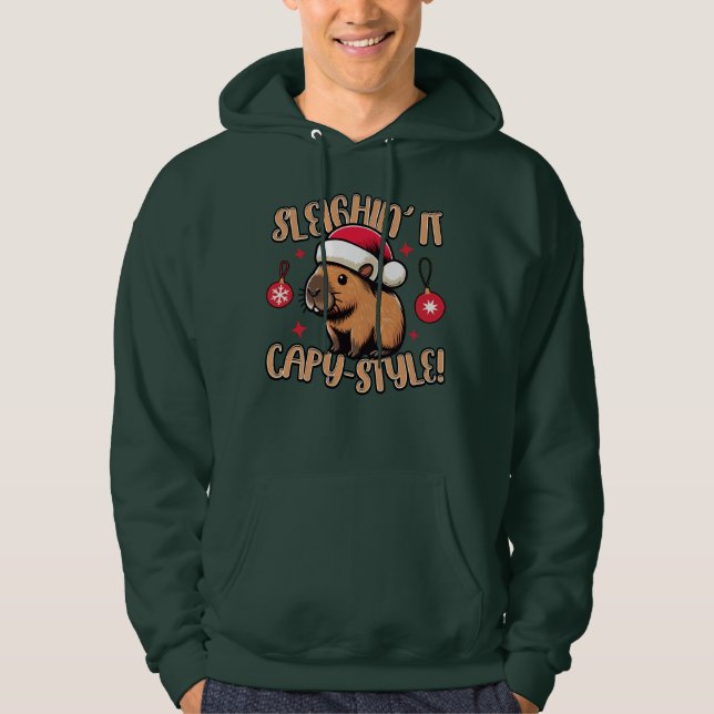 Veste À Capuche Capy Holidays - adorable Capybara Christmas Design (Devant)