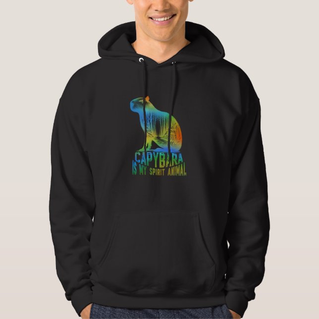 Veste À Capuche capybara est mon animal d'esprit unique capybara (Devant)