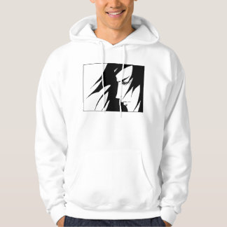Veste À Capuche Caractère Manga Anime noir et blanc