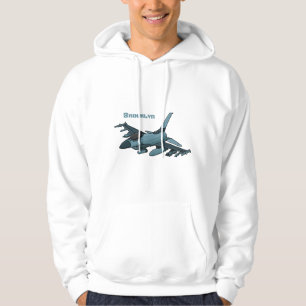 Veste À Capuche Caricature d'avion de chasse militaire