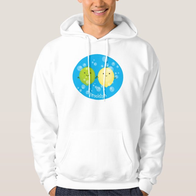 Veste À Capuche Caricature de chaux de citron joyeux (Devant)