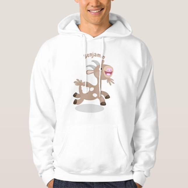 Veste À Capuche Caricature de chèvre billy joyeux (Devant)