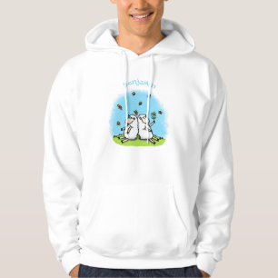 Veste À Capuche Caricature de moutons mignons amis et papillons