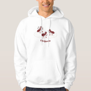 Veste À Capuche Caricature de patinage sur glace de Happy red four