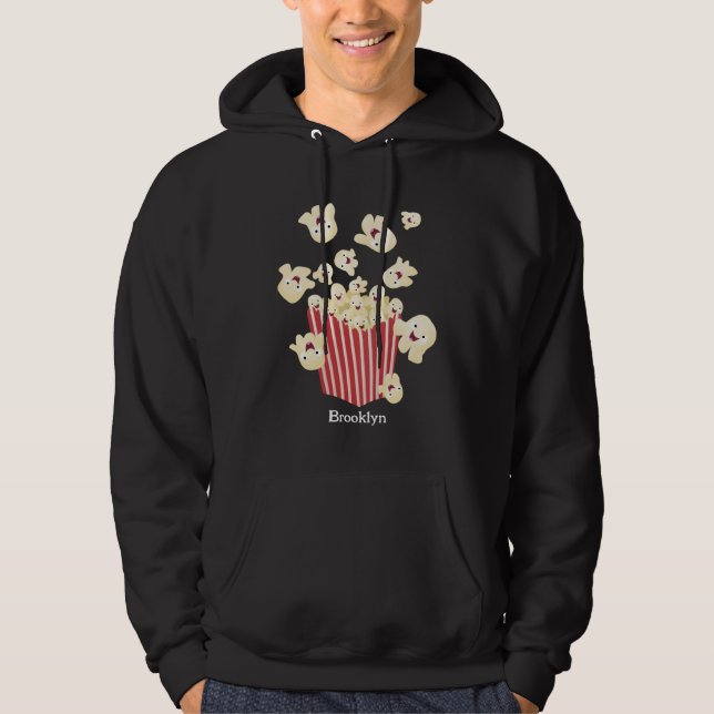 Veste À Capuche Caricature de pop-corn drôles (Devant)