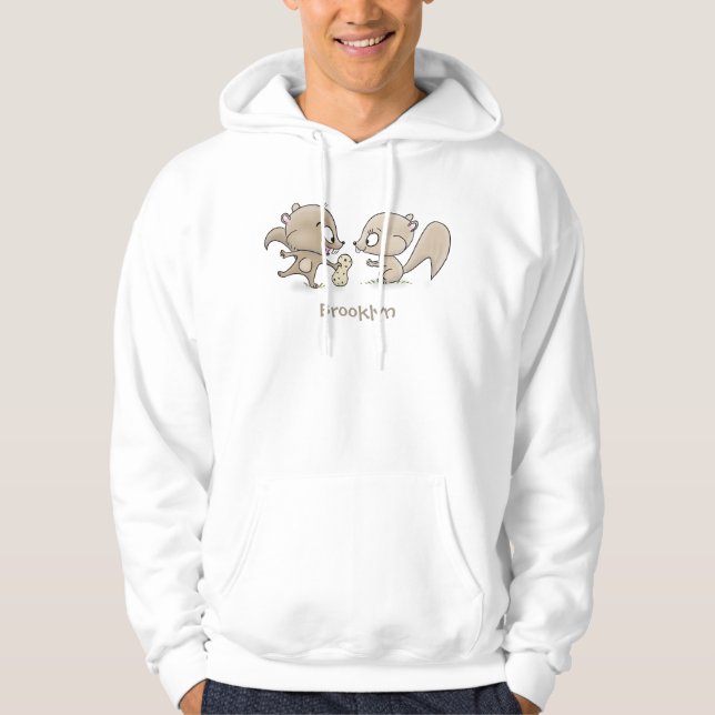 Veste À Capuche Caricature d'écureuils marrants (Devant)