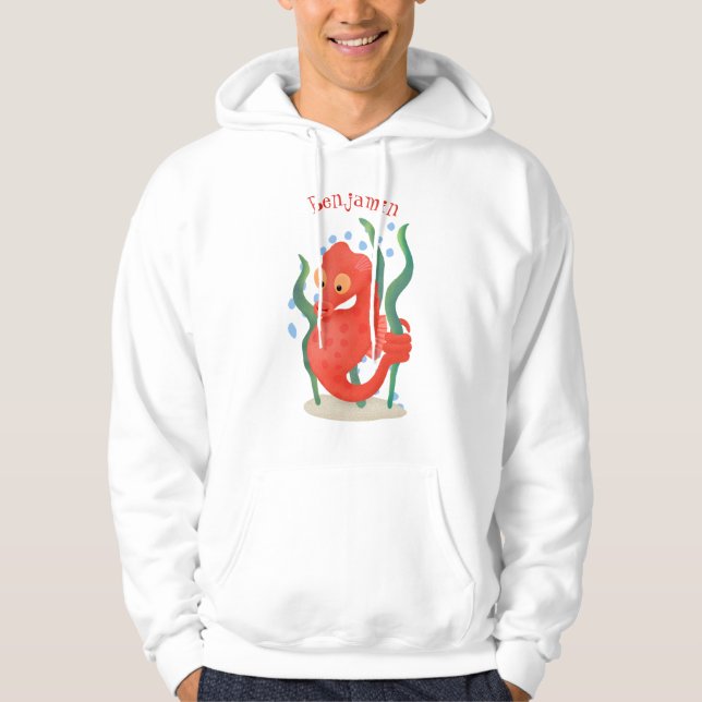 Veste À Capuche Caricature d'hippocampe pygmée (Devant)