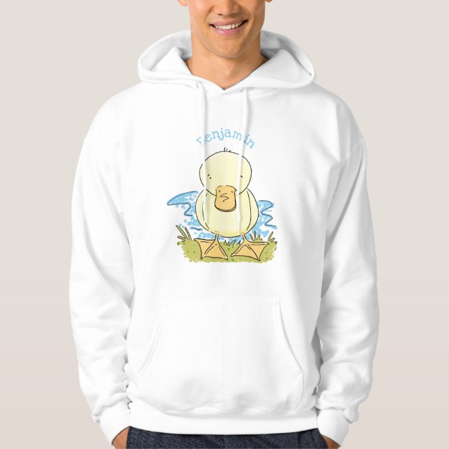 Veste À Capuche Caricature jaune mignon pour canard bébé (Devant)