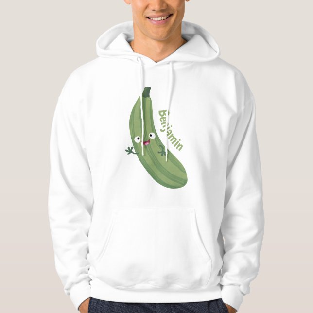 Veste À Capuche Caricature joyeux de courgettes mignonnes (Devant)