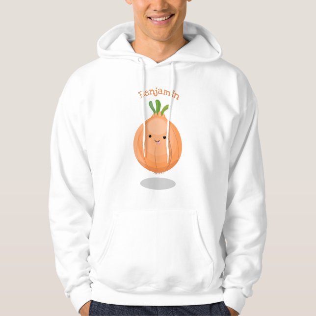 Veste À Capuche Caricature vert oignon brun joli (Devant)