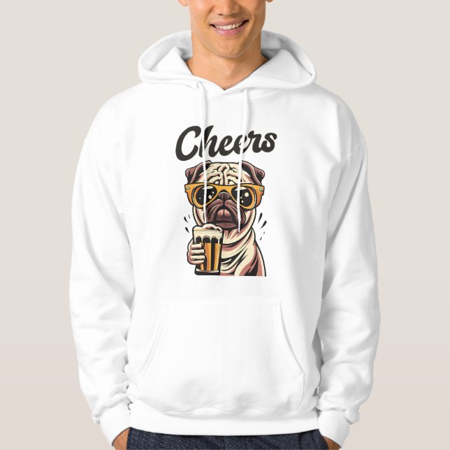 Veste À Capuche Carlin Boire de la bière mème (Devant)