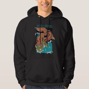 Veste À Capuche Carpe Koï avec Dessin de Renard de Style Japonais