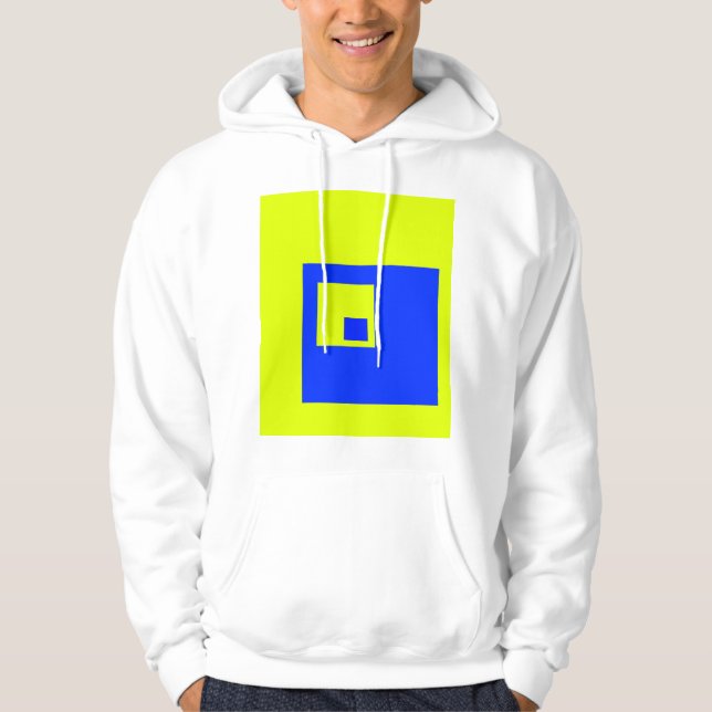 Veste À Capuche Carré jaune et bleu (Devant)