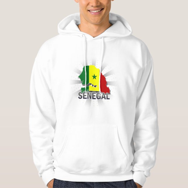 Veste À Capuche Carte 2,0 de drapeau du Sénégal (Devant)