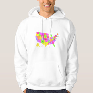 Veste À Capuche Carte affiche des États-Unis d'Amérique