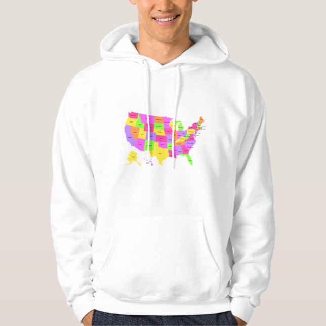Veste À Capuche Carte affiche des États-Unis d'Amérique (Devant)
