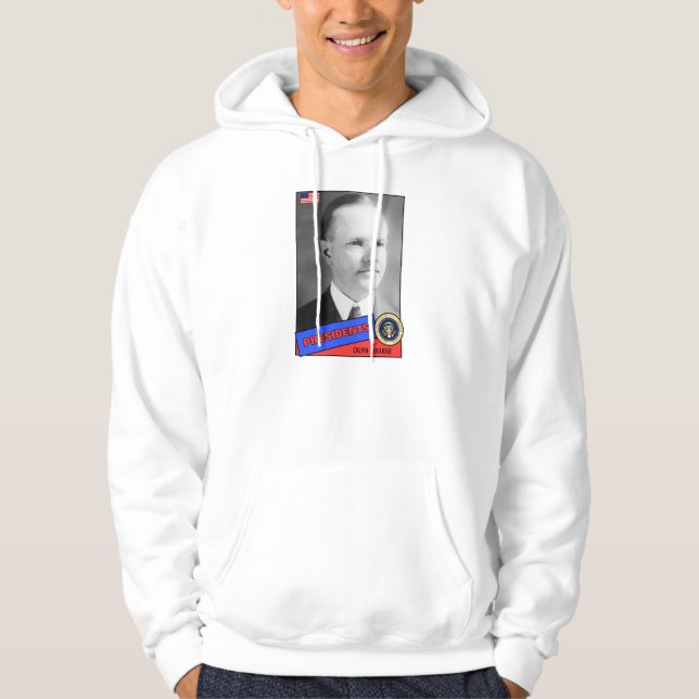 Veste À Capuche Carte de baseball de Calvin Coolidge (Devant)
