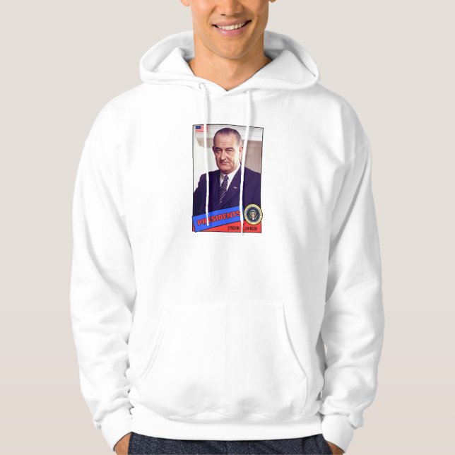 Veste À Capuche Carte de baseball de Lyndon B. Johnson (Devant)