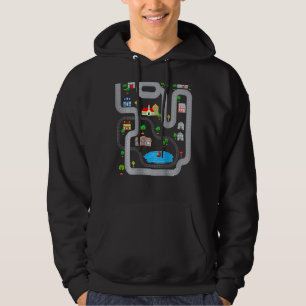 Veste À Capuche Carte De Course Playmat Voiture Piste Sur Le Dos P